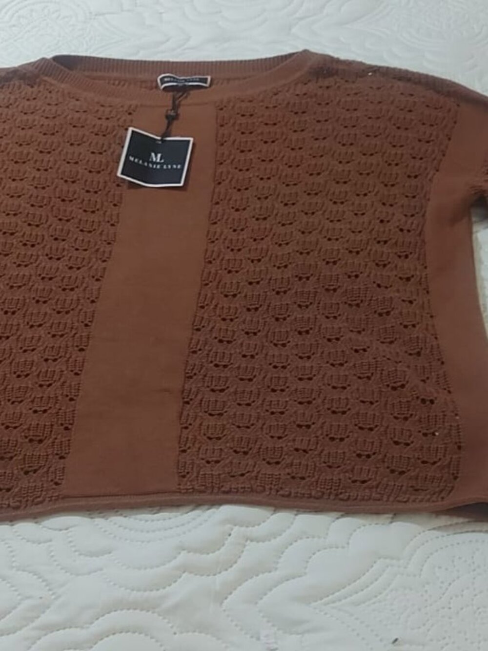 NWT BRAND NEW Melanie Lynn brown Sweater XL